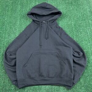 VIntage Jerzees NuBlend Blank Essential Hoodie Mens Small Black Skater 50/50 Y2K